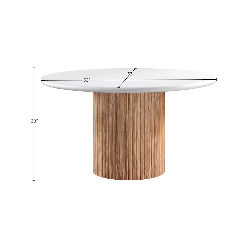 Sanremo White Concrete 53" Finished Concrete Indoor/Outdoor Dining Table