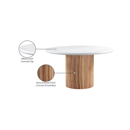 Sanremo White Concrete 53" Finished Concrete Indoor/Outdoor Dining Table