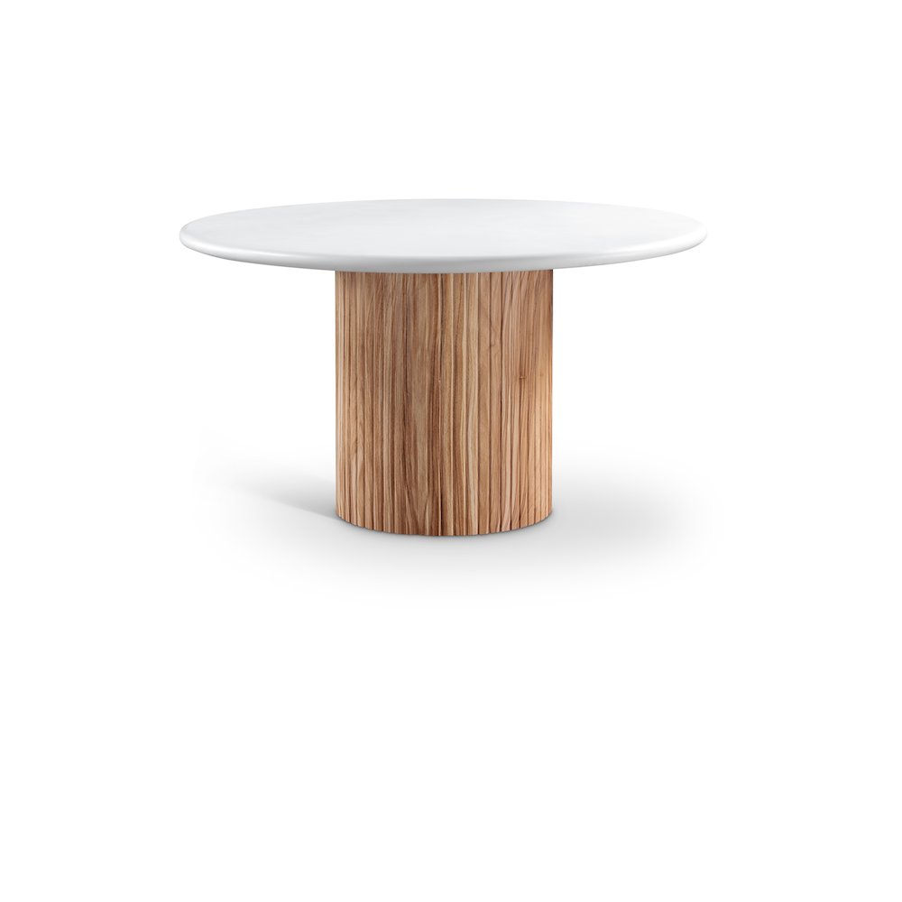 Sanremo White Concrete 53" Finished Concrete Indoor/Outdoor Dining Table