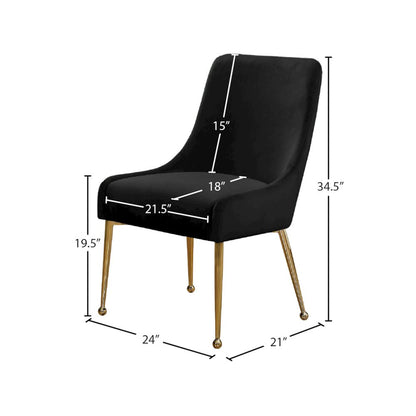 Owen Black Velvet Dining Chair, Set of 2