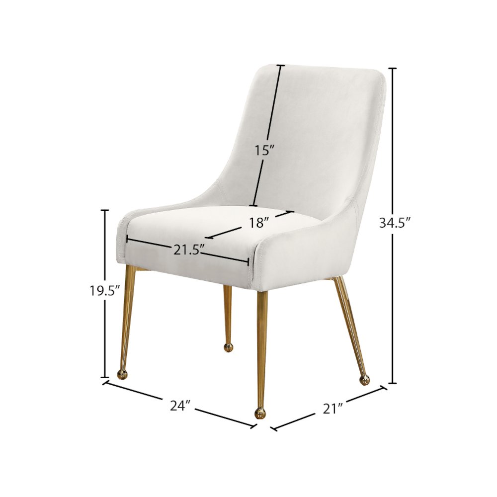 Owen Cream Velvet Dining Chair, Set of 2