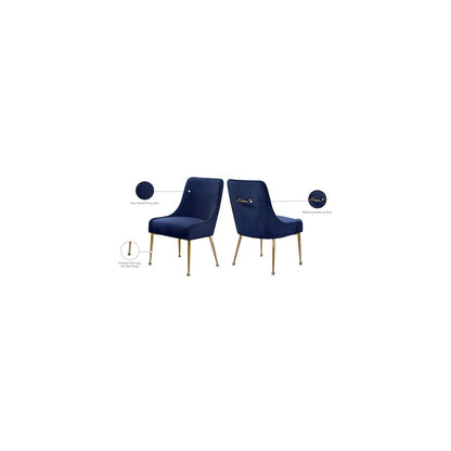 Owen Navy Velvet Dining Chair, Set of 2