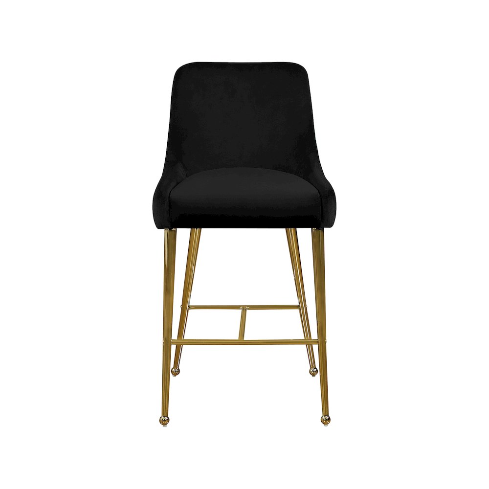 Owen Black Velvet Stool, Set of 2