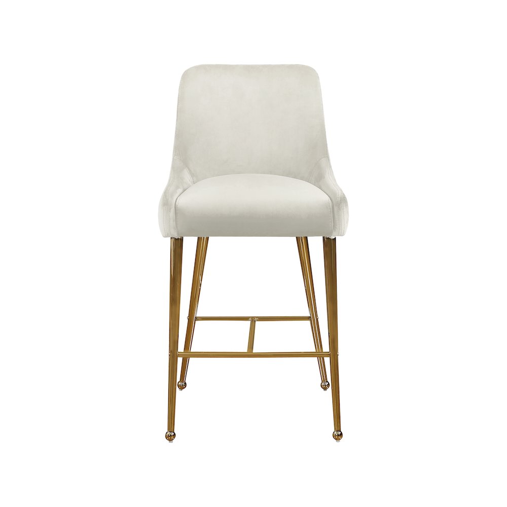 Owen Cream Velvet Stool, Set of 2