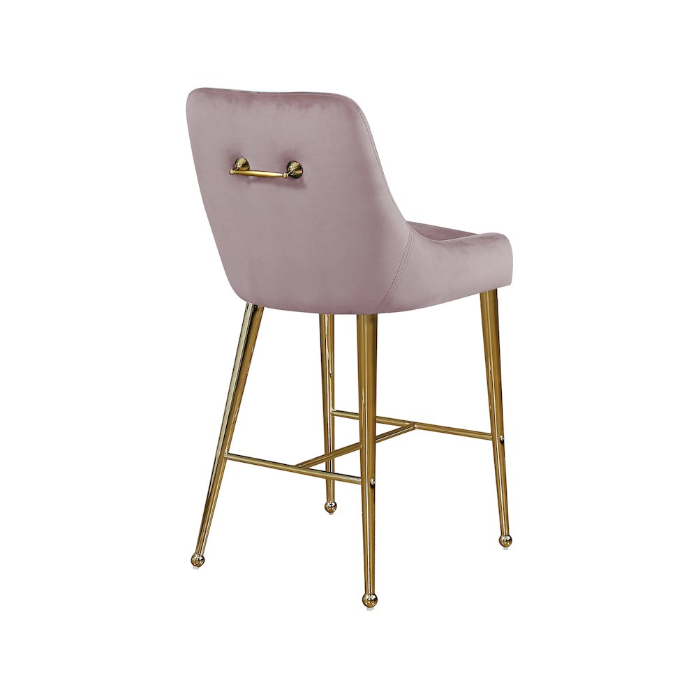 Owen Pink Velvet Stool, Set of 2