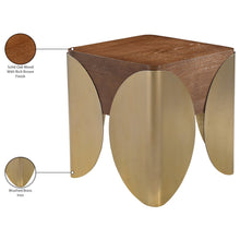 Cazari Brown Oak Wood And Iron End Table