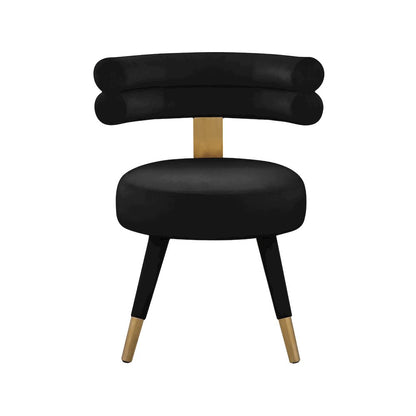 Fitzroy Black Velvet Dining Chair, Set of 2