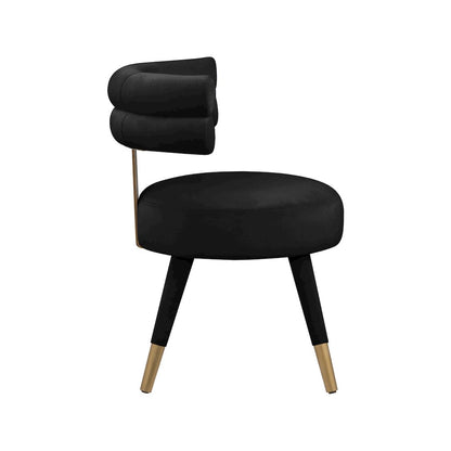 Fitzroy Black Velvet Dining Chair, Set of 2