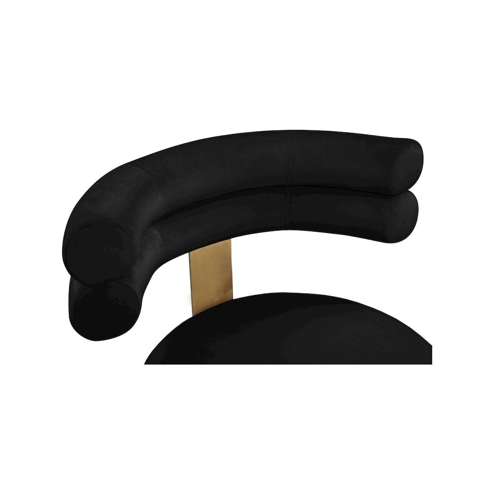 Fitzroy Black Velvet Dining Chair, Set of 2