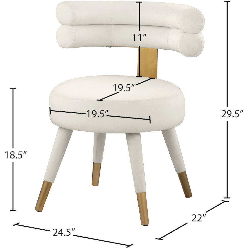 Fitzroy Cream Velvet Dining Chair, Set of 2