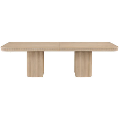 Mohari 112" / 160" Natural Solid Wood And Oak Veneer Dining Table (3 Boxes)