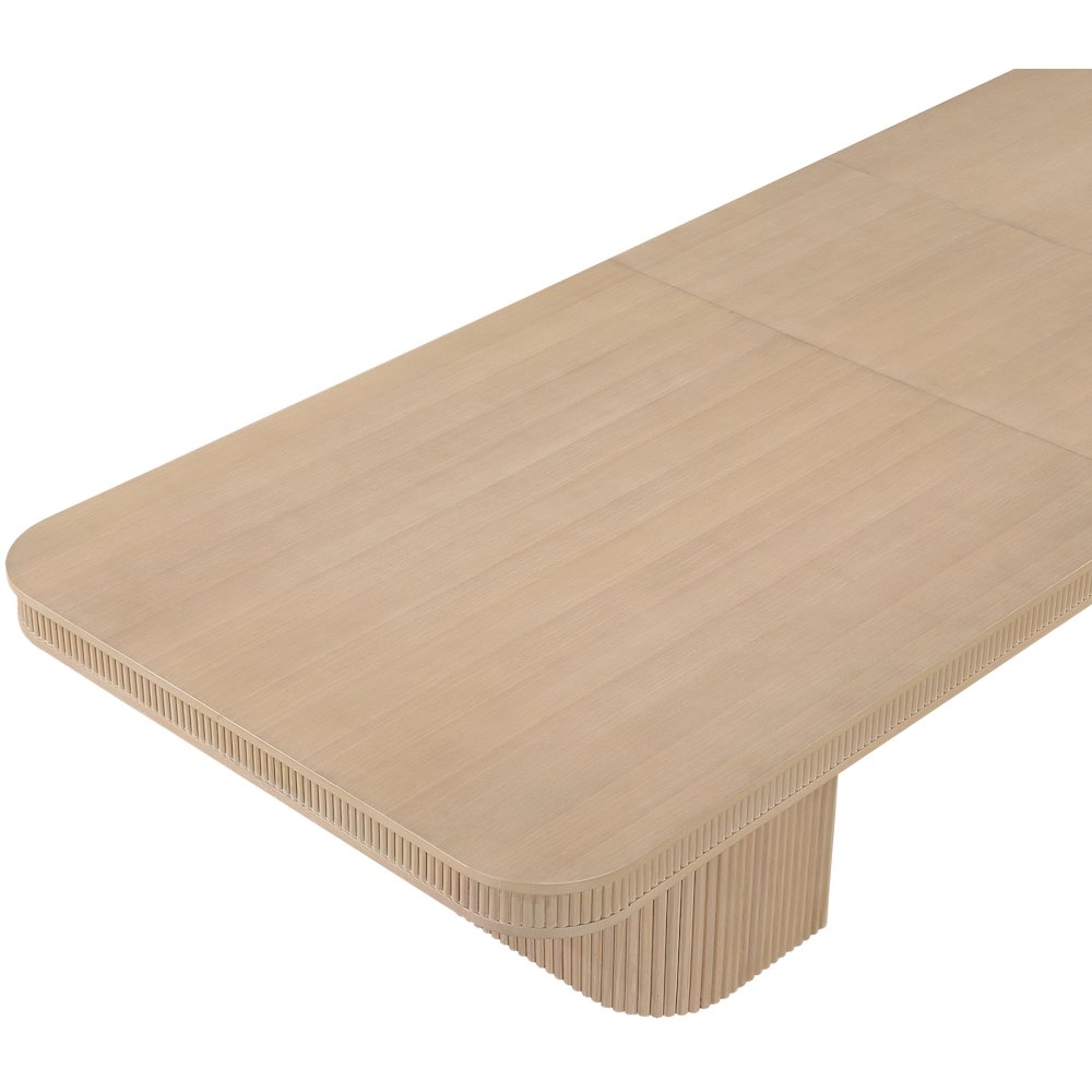 Mohari 112" / 160" Natural Solid Wood And Oak Veneer Dining Table (3 Boxes)