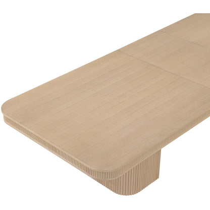 Mohari 112" / 160" Natural Solid Wood And Oak Veneer Dining Table (3 Boxes)