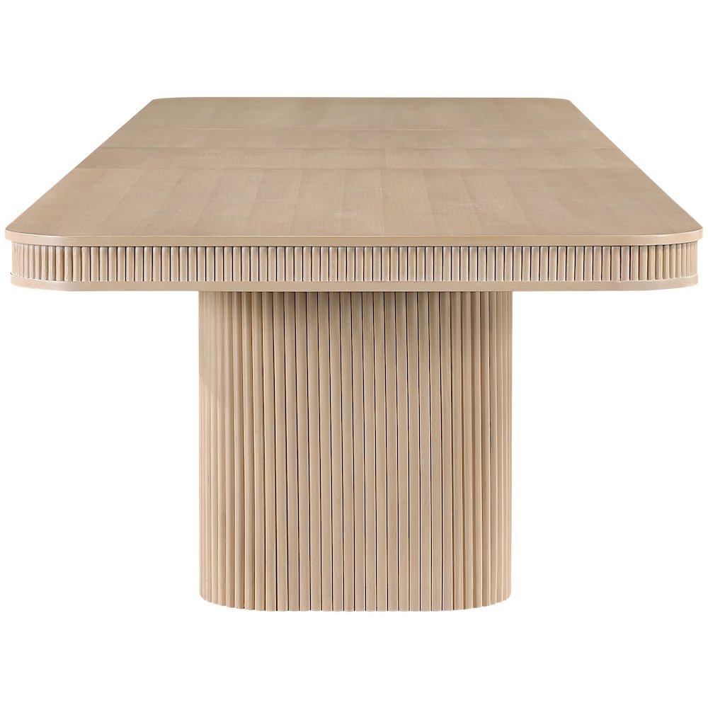 Mohari 112" / 160" Natural Solid Wood And Oak Veneer Dining Table (3 Boxes)