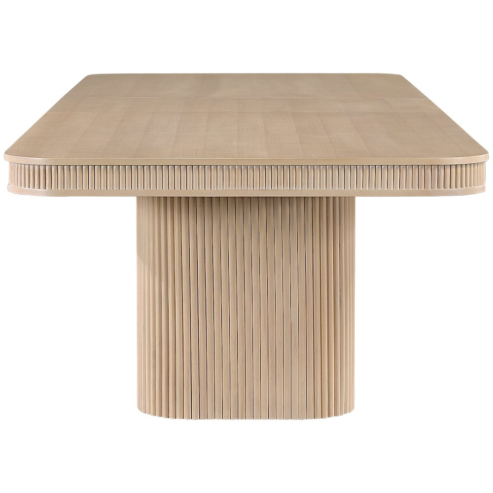 Mohari 112" / 160" Natural Solid Wood And Oak Veneer Dining Table (3 Boxes)