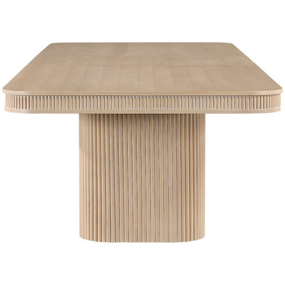 Mohari 112" / 160" Natural Solid Wood And Oak Veneer Dining Table (3 Boxes)