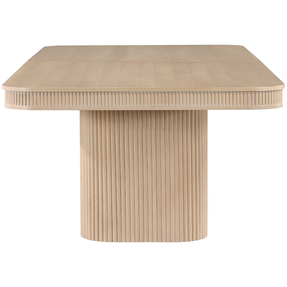 Mohari 112" / 160" Natural Solid Wood And Oak Veneer Dining Table (3 Boxes)