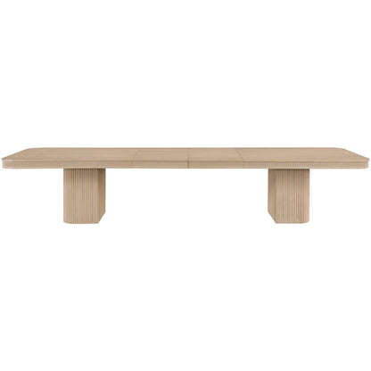 Mohari 112" / 160" Natural Solid Wood And Oak Veneer Dining Table (3 Boxes)