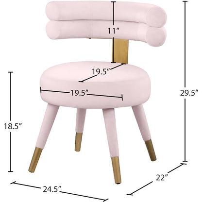 Fitzroy Pink Velvet Dining Chair, Set of 2