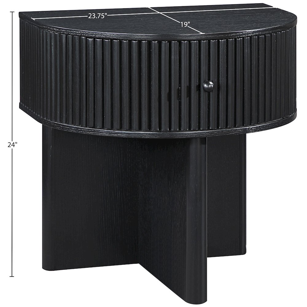 Cortland Black Acacia Veneer And Solid Wood Night Stand