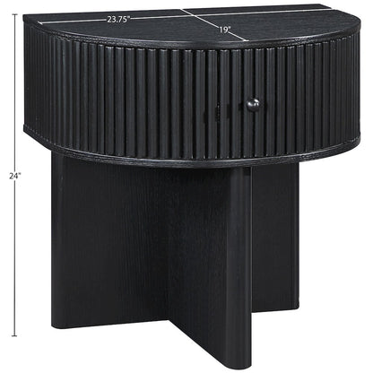 Cortland Black Acacia Veneer And Solid Wood Night Stand