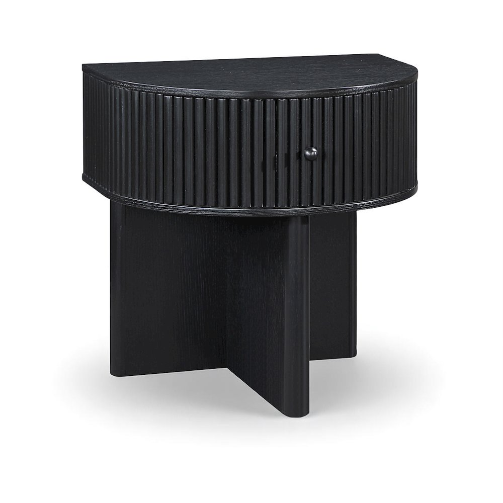 Cortland Black Acacia Veneer And Solid Wood Night Stand