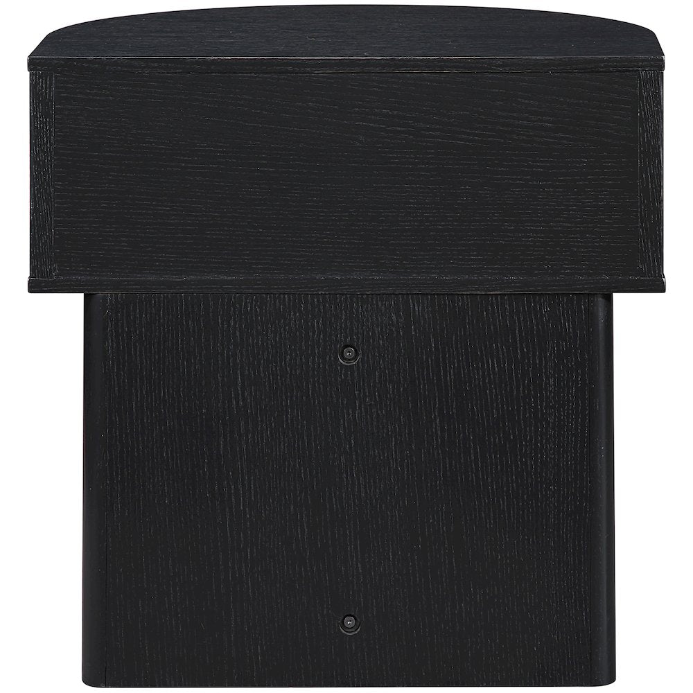Cortland Black Acacia Veneer And Solid Wood Night Stand