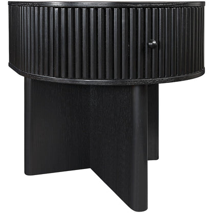 Cortland Black Acacia Veneer And Solid Wood Night Stand