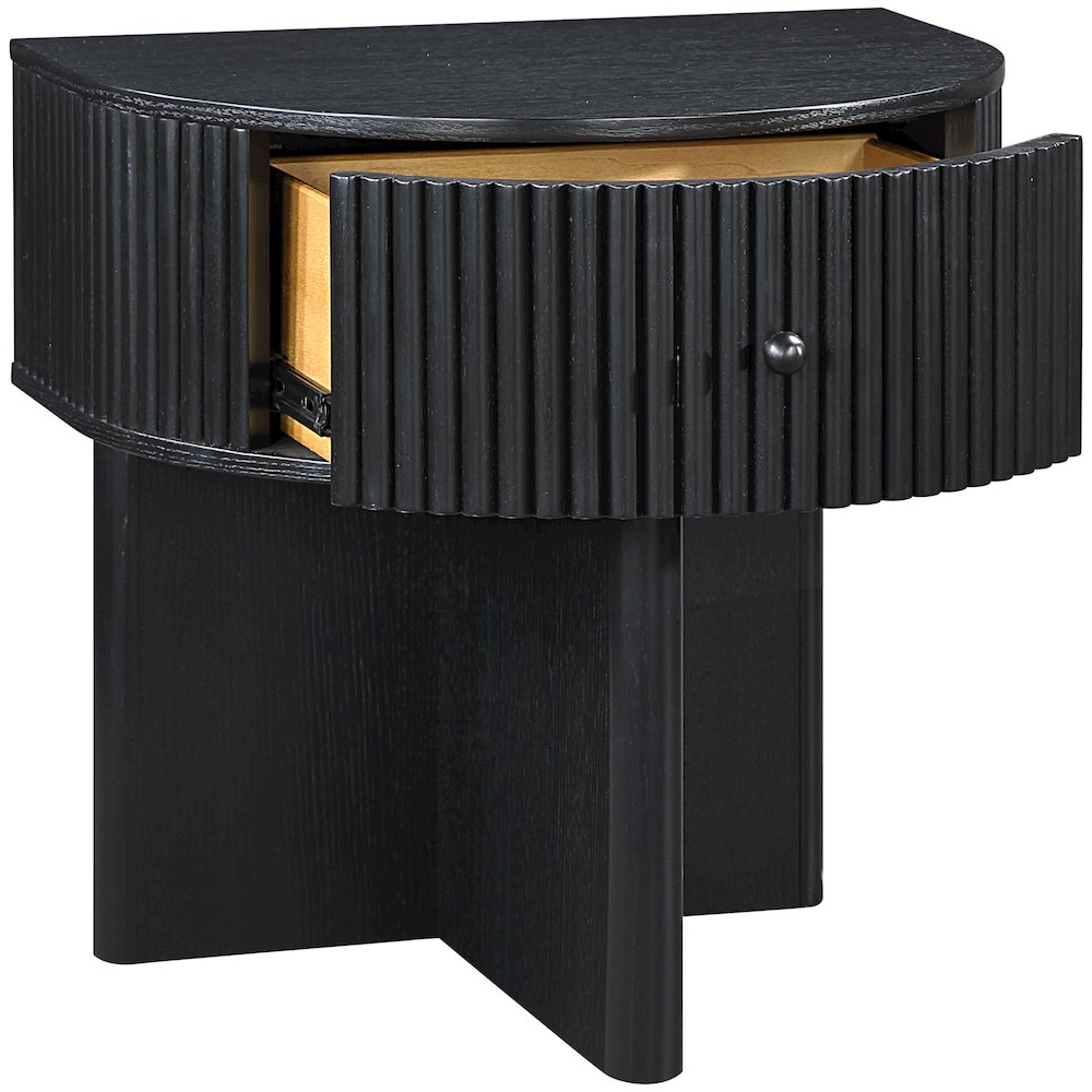 Cortland Black Acacia Veneer And Solid Wood Night Stand