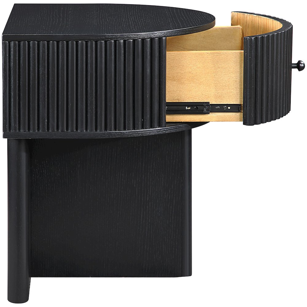 Cortland Black Acacia Veneer And Solid Wood Night Stand