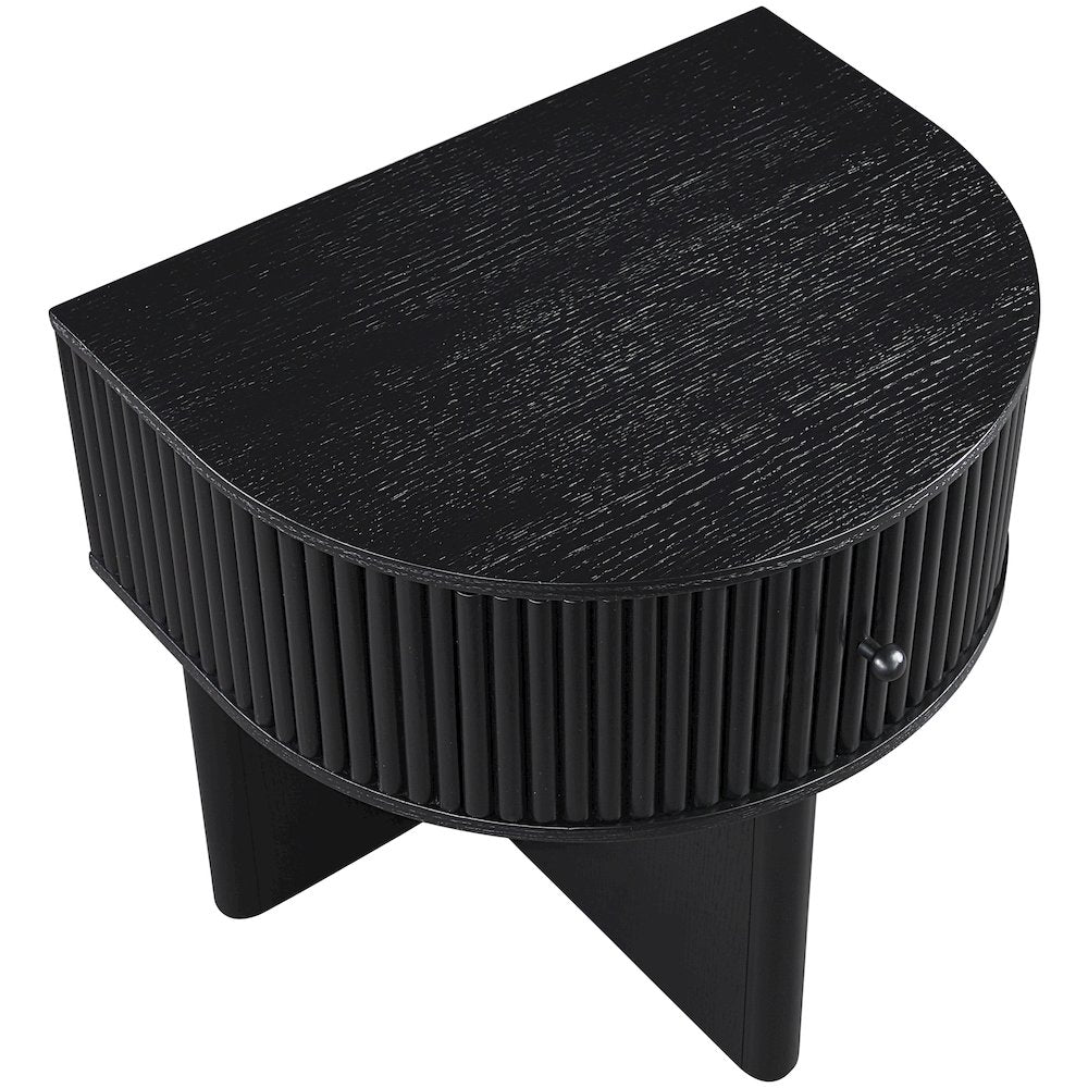Cortland Black Acacia Veneer And Solid Wood Night Stand