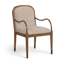 Cambria Beige Fabric Upholstered Dining Arm Chair
