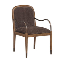 Cambria Brown Fabric Upholstered Dining Arm Chair