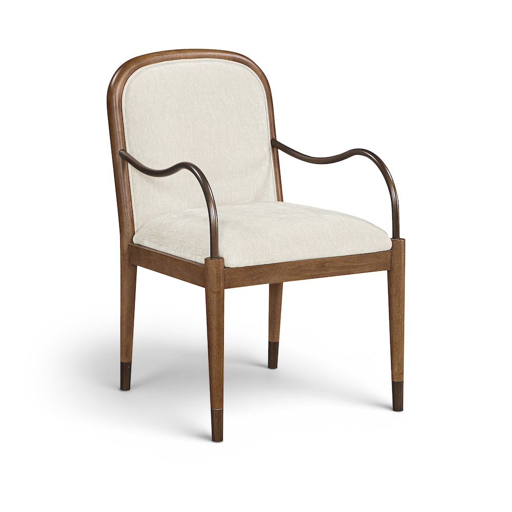 Cambria Cream Fabric Upholstered Dining Arm Chair
