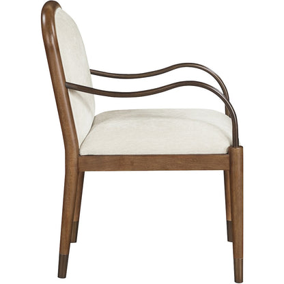 Cambria Cream Fabric Upholstered Dining Arm Chair
