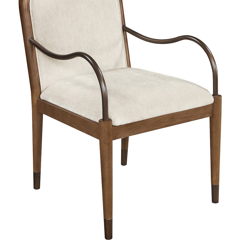 Cambria Cream Fabric Upholstered Dining Arm Chair