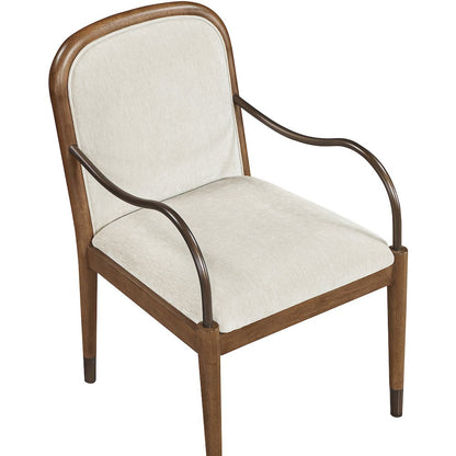 Cambria Cream Fabric Upholstered Dining Arm Chair