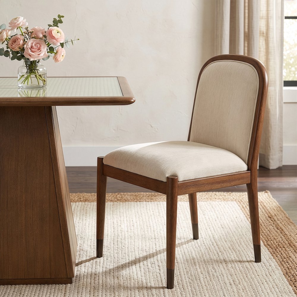 Cambria Cream Fabric Upholstered Dining Side Chair