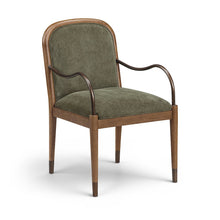 Cambria Green Fabric Upholstered Dining Arm Chair