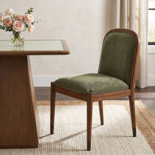 Cambria Green Fabric Upholstered Dining Side Chair