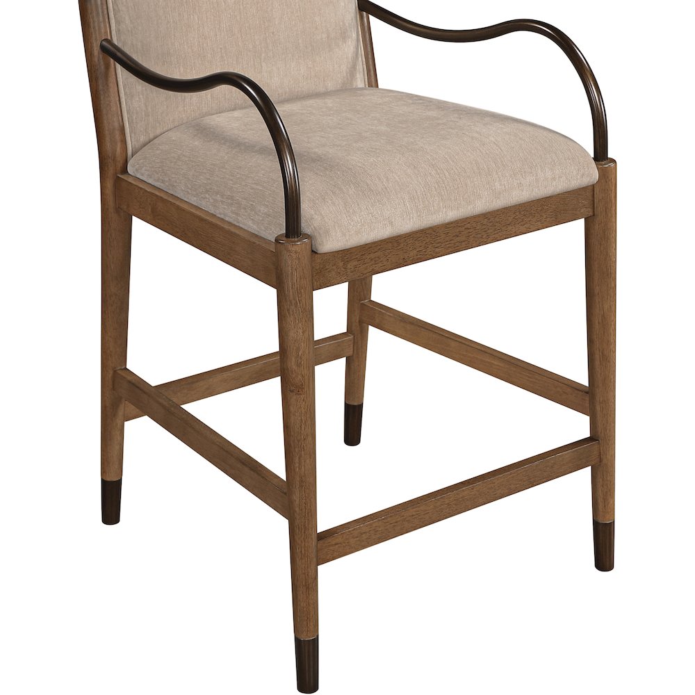 Cambria Beige Fabric Upholstered Counter Stool