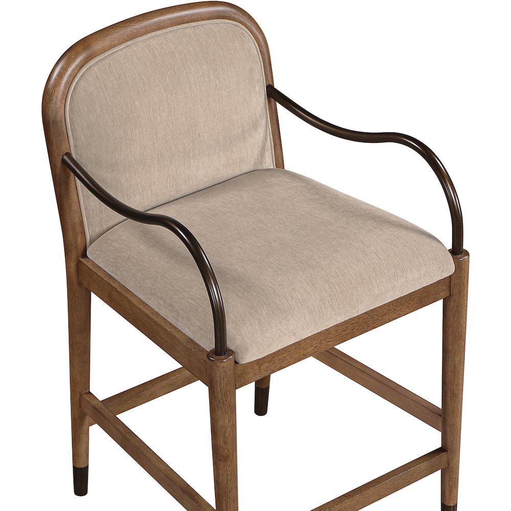 Cambria Beige Fabric Upholstered Counter Stool