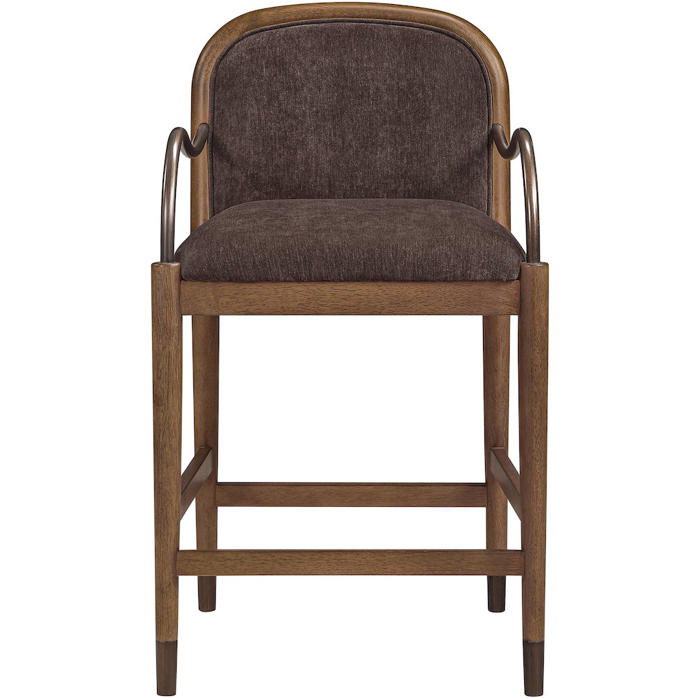 Cambria Brown Fabric Upholstered Counter Stool