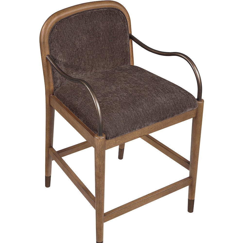 Cambria Brown Fabric Upholstered Counter Stool