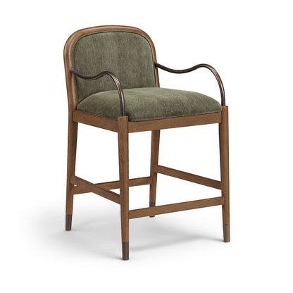Cambria Green Fabric Upholstered Counter Stool