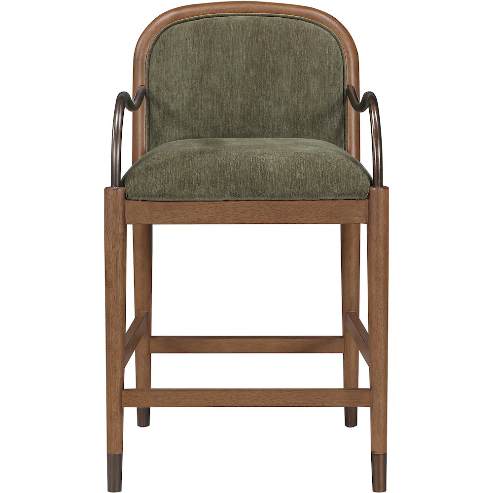 Cambria Green Fabric Upholstered Counter Stool