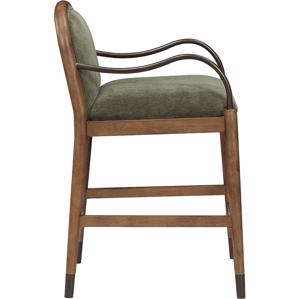 Cambria Green Fabric Upholstered Counter Stool