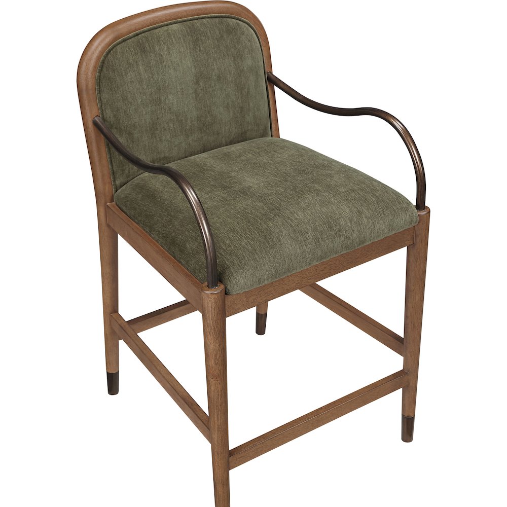 Cambria Green Fabric Upholstered Counter Stool