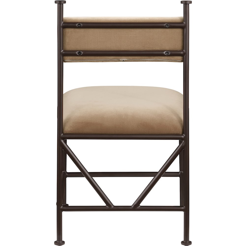 Monarch Beige Velvet Performance Fabric Upholstered Dining Chair, Set of 2