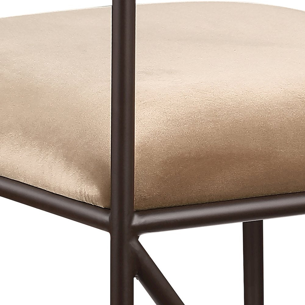 Monarch Beige Velvet Performance Fabric Upholstered Dining Chair, Set of 2